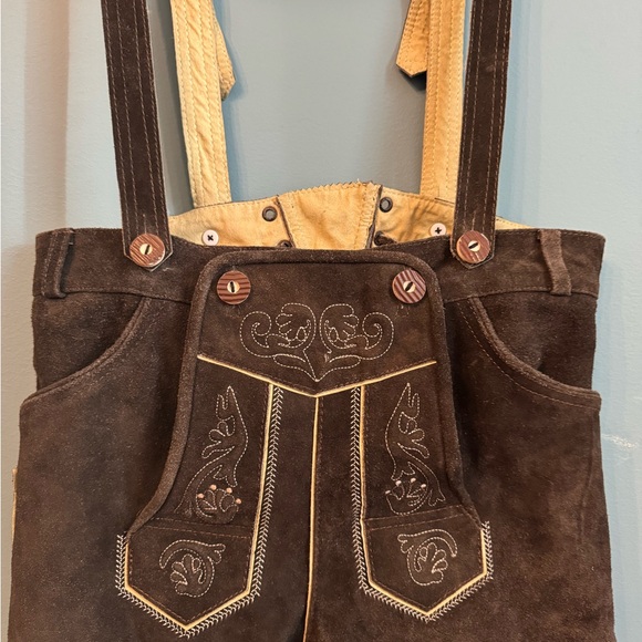 Men's Brown Leather Lederhosen - Picture 6 of 10